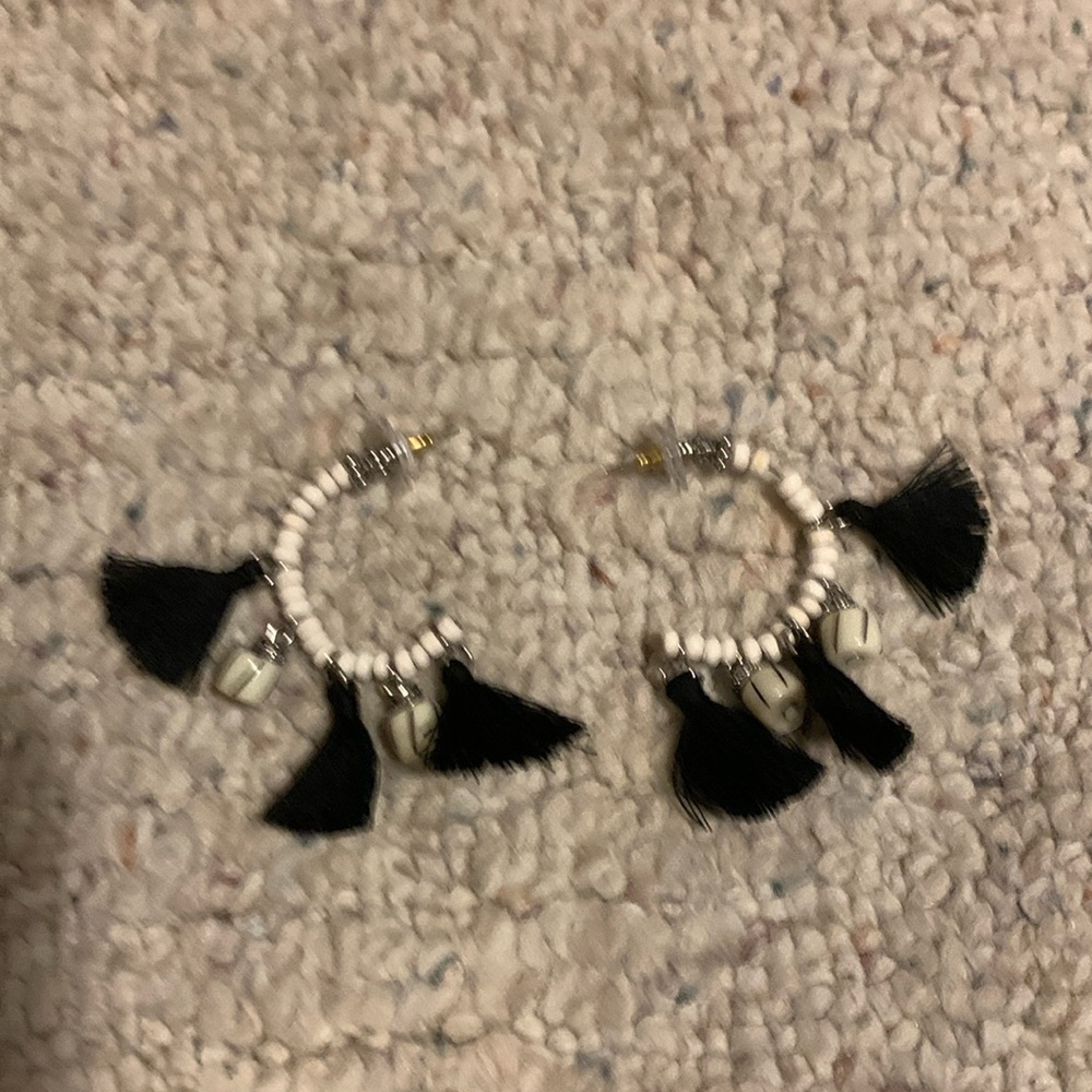 Bead/ feather Earrings